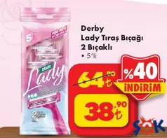 DERBY LADY TIRAŞ BIÇAĞI 2 BIÇAKLI 5'Lİ